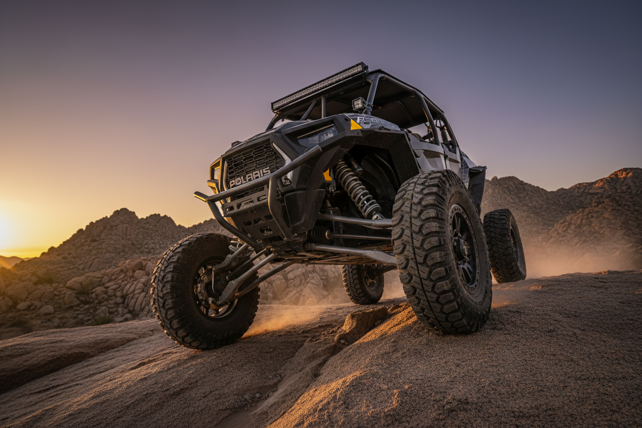 RZR climbing rocks
